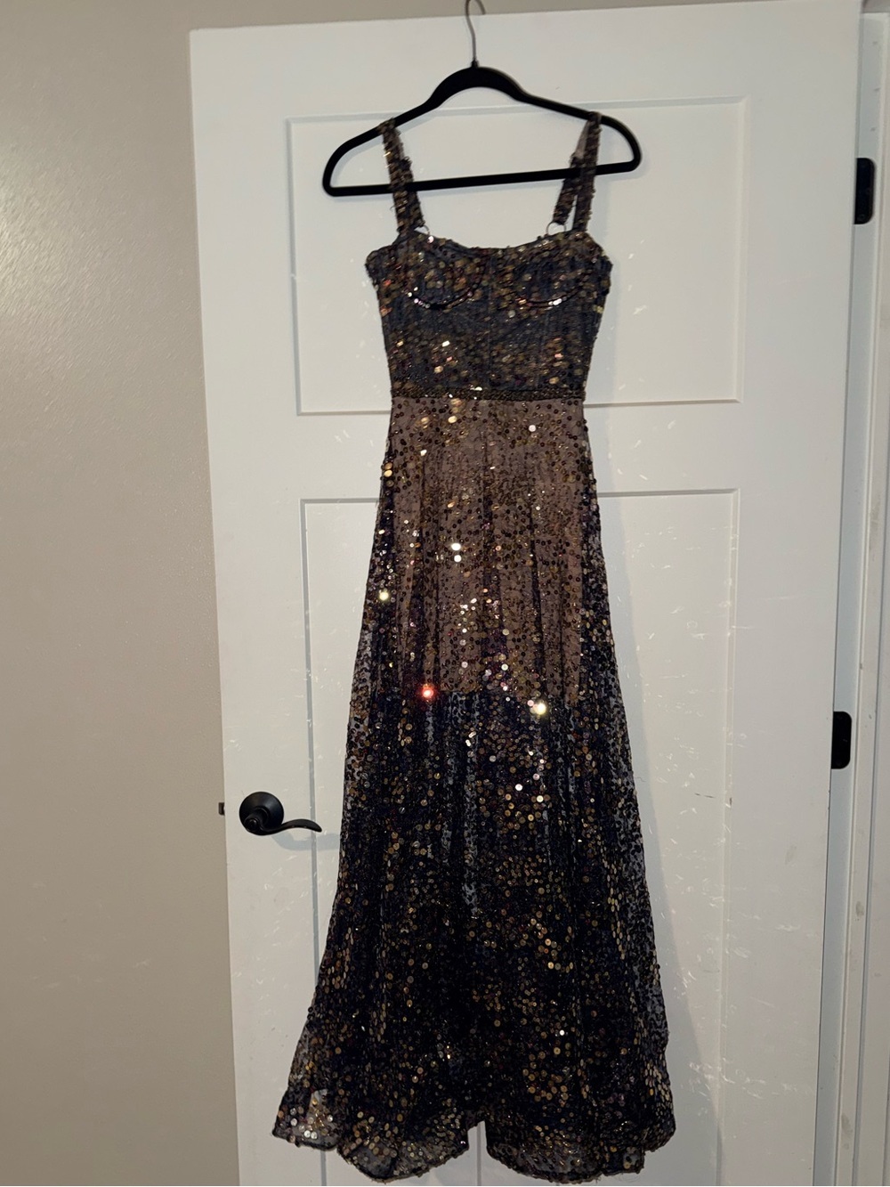Bronx and Banco Midnight Noir Gown in Gold & Black XS - Picture 10 of 12